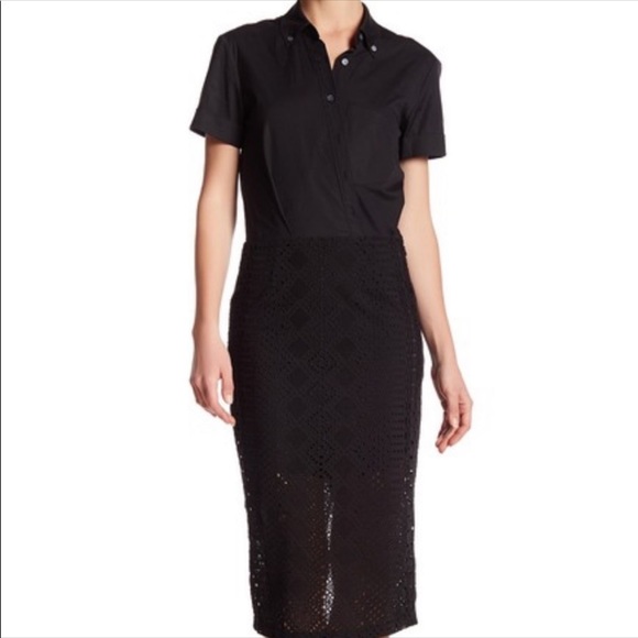 NWT Veronica Beard Pilar Black Eyelet Dress Sz 6 - Picture 4 of 6